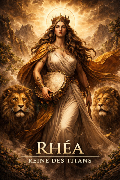 Illustration de Rhéa, Titanide et mère des dieux olympiens Zeus, Poséidon, Hadès, Héra, Déméter et Hestia Rhéa, mère des dieux de l'Olympe dans la mythologie grecque